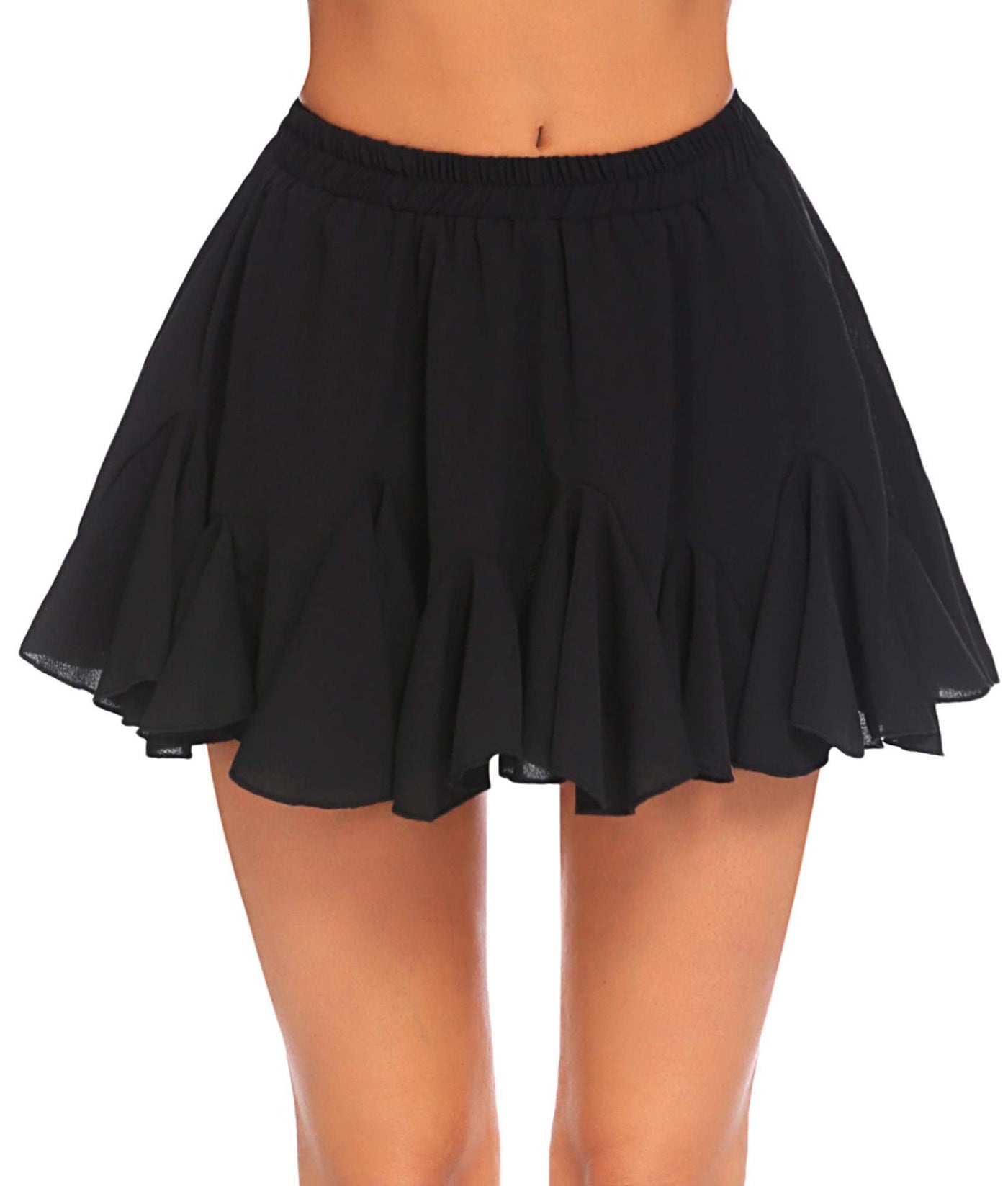 European And American Bohemian Sports Holiday Floral Casual Ruffled Mini Skirt