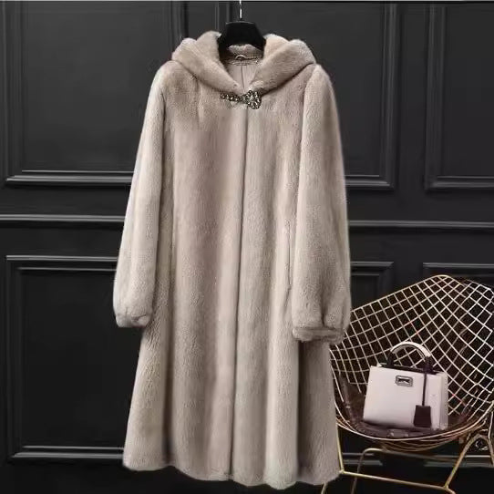 Imitated Mink Fur Coat Women's Mid-length Fur Coat