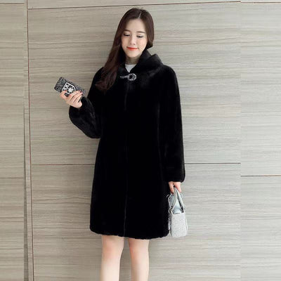 Imitated Mink Fur Coat Women's Mid-length Fur Coat