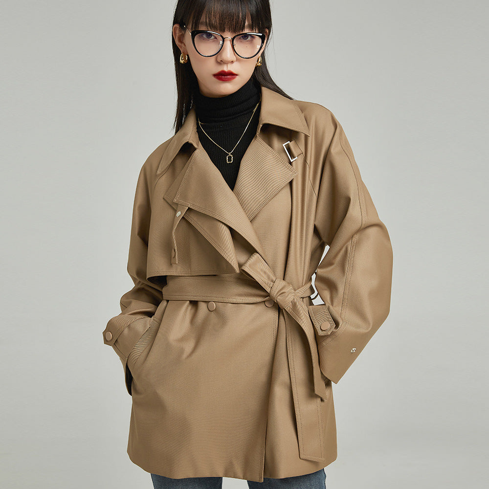 Women's Asymmetric Loose Casual Mid-length Trench Coat