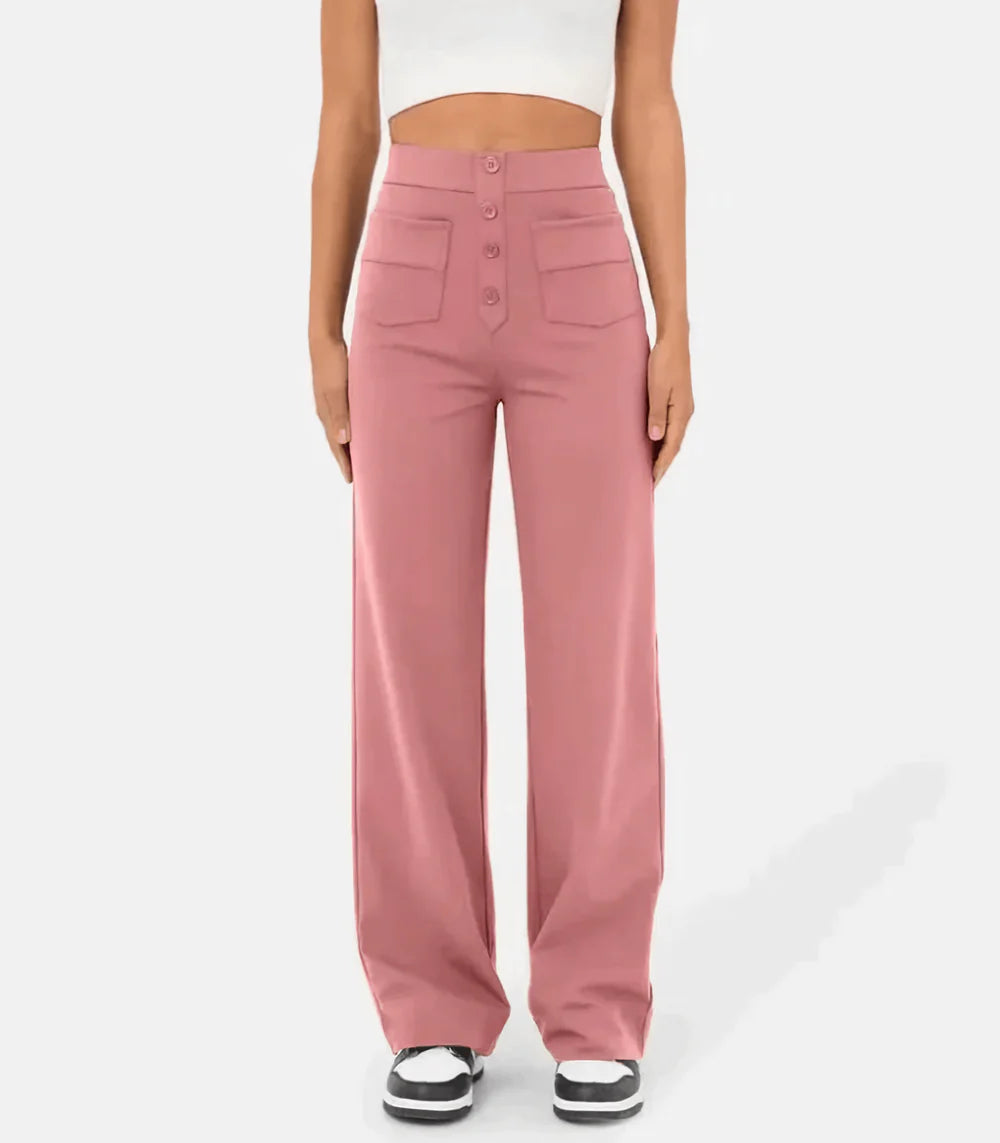 Benita | High waist pants with button closure