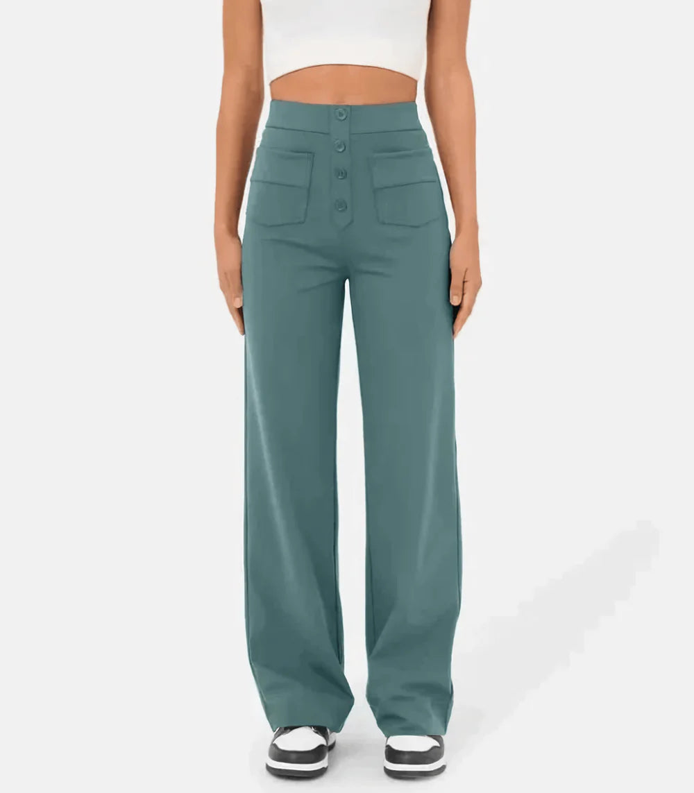 Benita | High waist pants with button closure