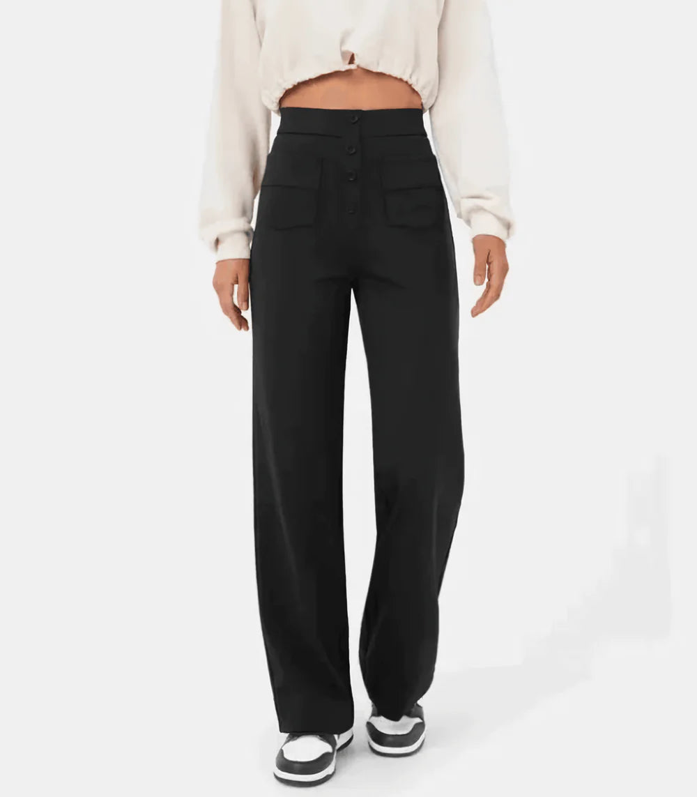 Benita | High waist pants with button closure