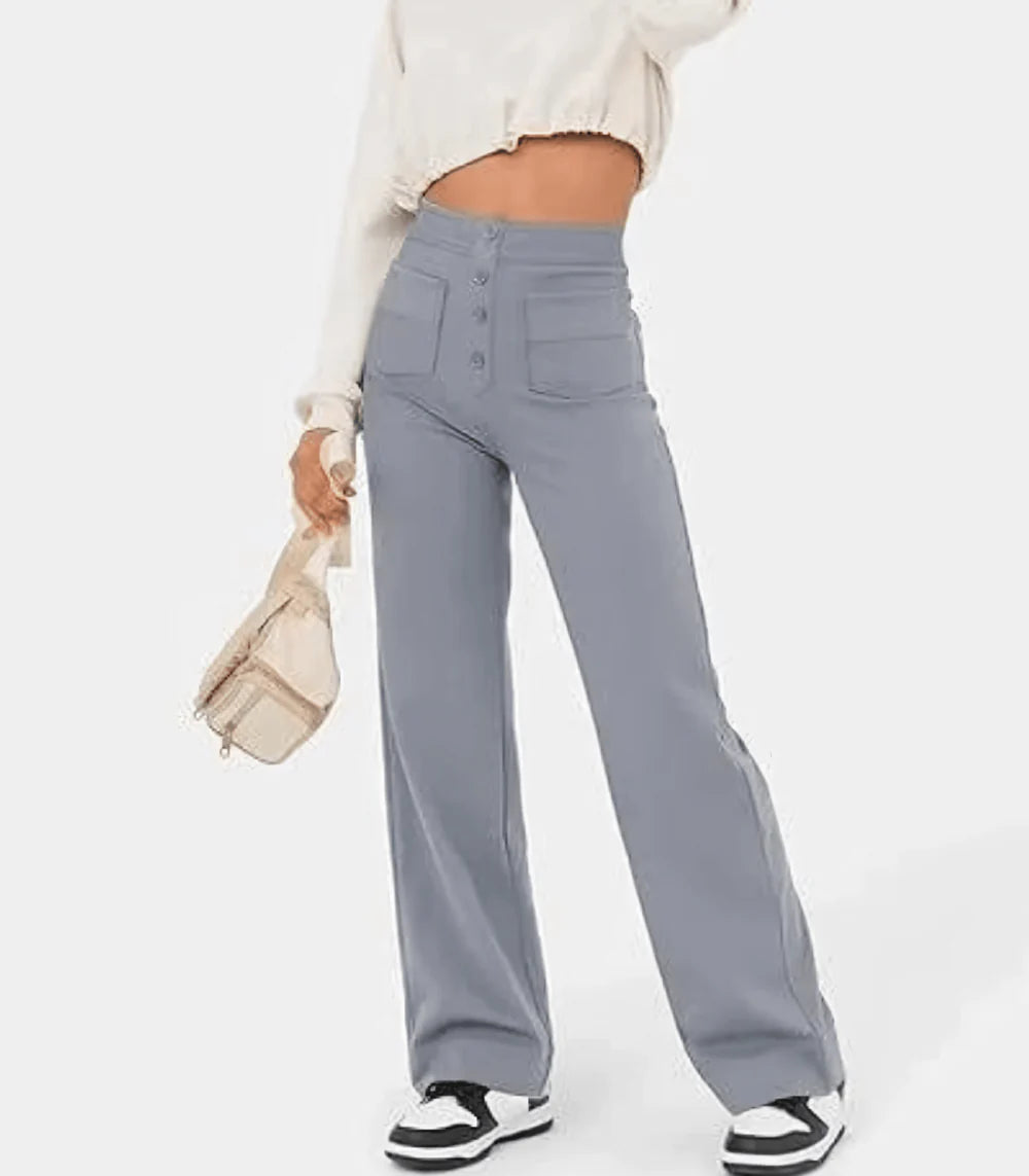 Benita | High waist pants with button closure