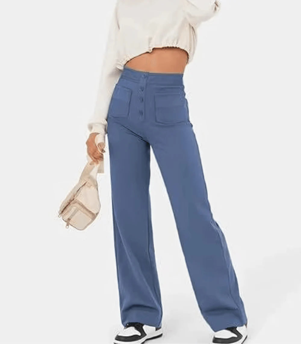 Benita | High waist pants with button closure